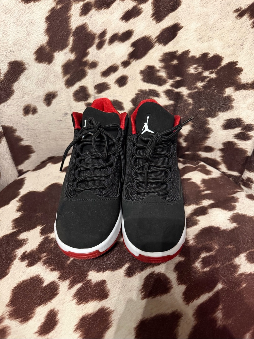 Jordan Black and Red Kids Low-Top Sneakers